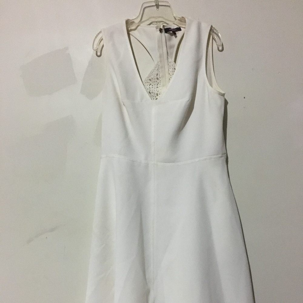 Rachel Roy Size 8 Cream Women Dress Lace Hem Cross